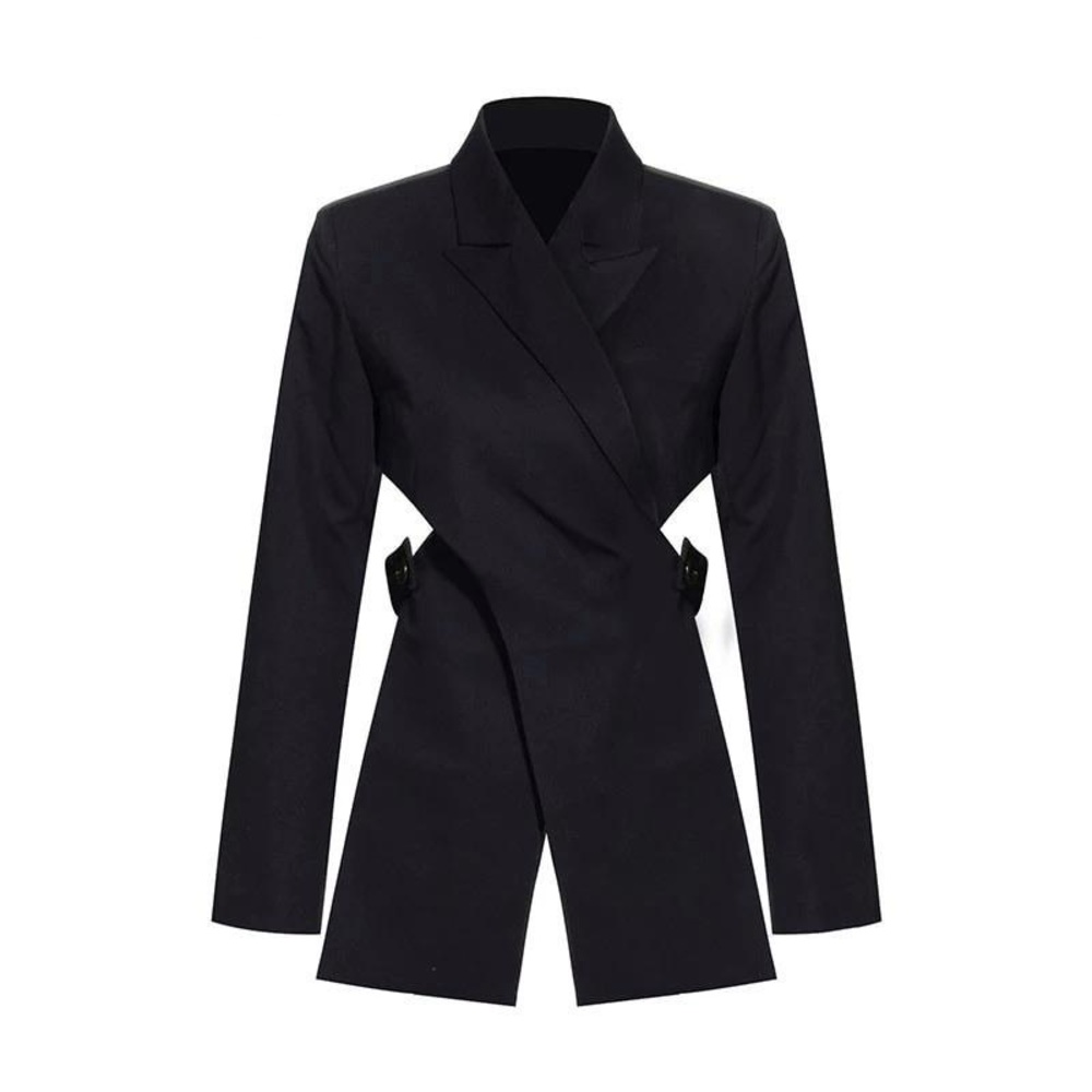Backless double breasted blazer